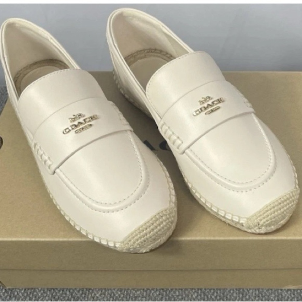 COACH CAP49 Women's Loafer Espadrille Chalk White EU 39.5 US 9 Brand New In Box - Picture 9 of 12